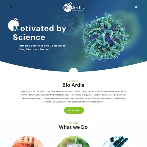 Vibrant website design for biotech Design by ♾️e2infinity♾️