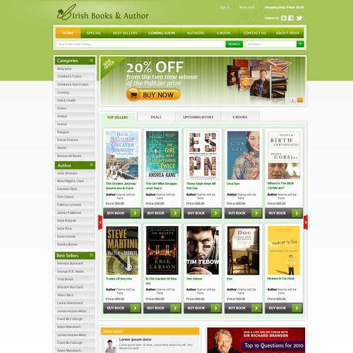 Design di Create the next website design for Irish Books and Authors di SyedKashanChishty