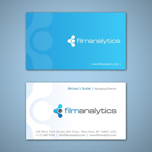 Business Card Design for Film Analytics Design por Tcmenk
