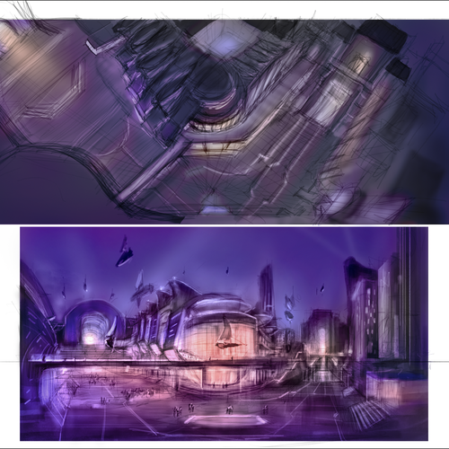 Futuristic City Concept Art Design Design by john g. reinhart