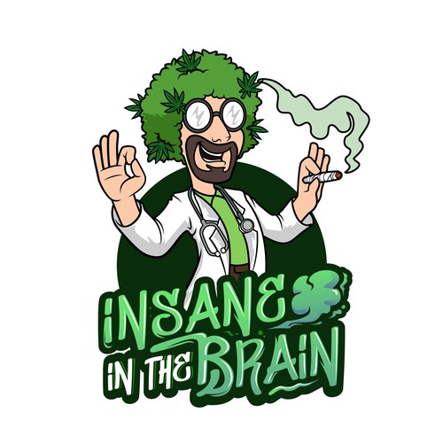 CBD Weed Marihuana Insane In The Brain SUPER CONTEST GOLD GUARANTED WINNER Design by deb•o•nair