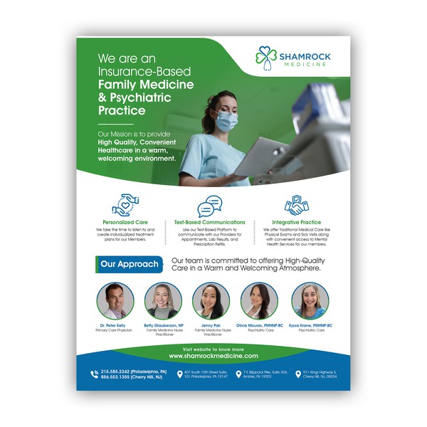 Flyer for a Boutique Primary and Mental Health Practice