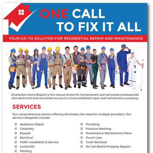 Create a stylish marketing flyer for a new home repair company Design by peggy m