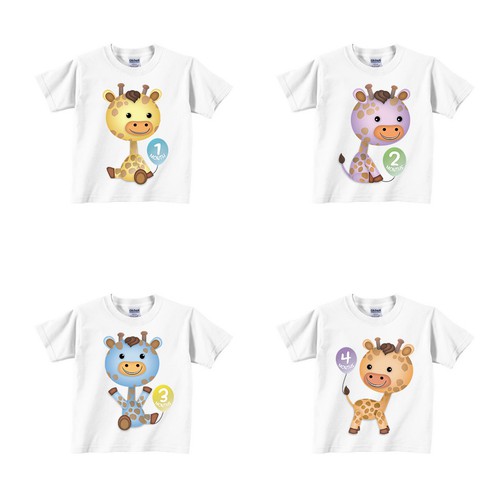 unique 1-6 month baby tee-shirt design 