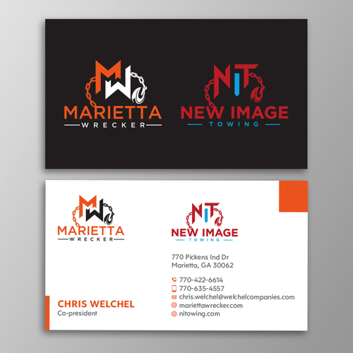 Powerful business card for large towing enterprise Design by Design sp