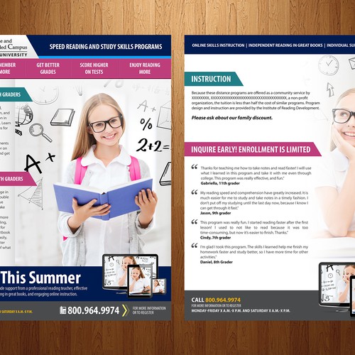 Design by iZh titled "CONTEMPORARY FLYER WITH TECH EMPHASIS NEEDED TO ADVERTISE SUMMER READING PROGRAMS"