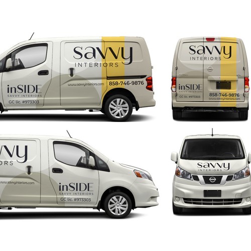 Design build furnish firm needs cool luxury sleek modern Van wrap Design by T i f a n y' s