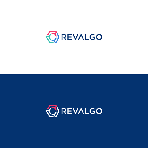 Tech AI Logo (using shapes/geometric) to represent 2 sides. Complimentary. Magenta and Blue Design by Black_Ant.