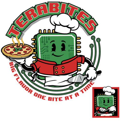 "Logo Design Needed for TeraBites – Pixelated Italian Restaurant Concept" winning Logo & social media pack