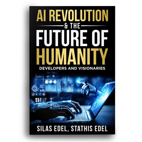 Futuristic AI Book Cover - AI vs Humans/Dark Design by Bigpoints