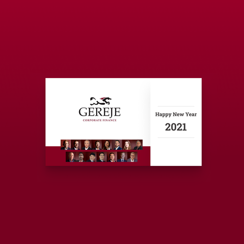 Happy new year card for GEREJE INVESTMENT BANK Design réalisé par Orovor