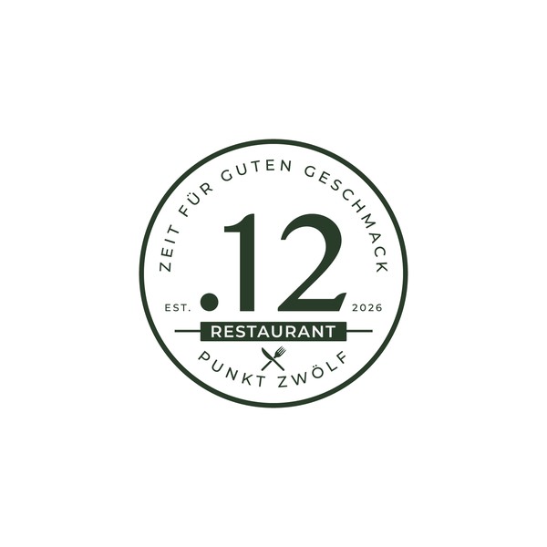 Entwicklung eines Logos für unser neues Restaurant „.12" - PUNKT ZWÖLF