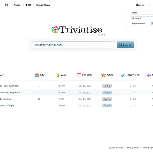 Create the next website design for Triviatise Design by dagArt
