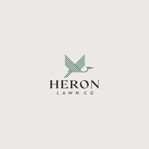 Modern Lawn Care Business with Heron Design by vikavita ✶︎