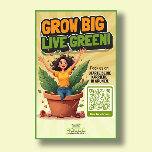 Design vincitore del contest "Gestalte ein etwas anderes Plakat für eine Job suche" realizzato da Insegna