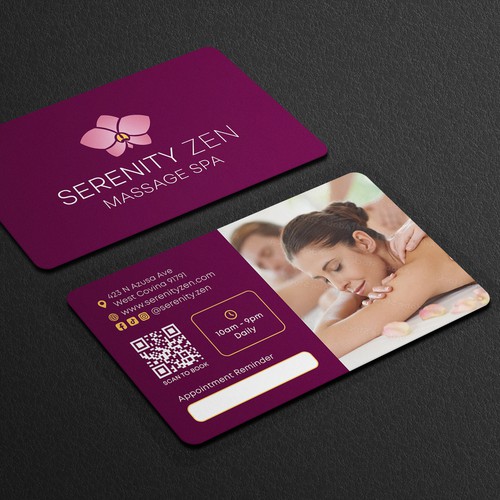 Elevating an Upscale Massage Spa’s Image with a Business Card Design by Galaxiya