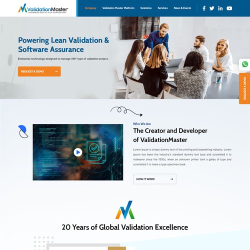 ValidationMaster Digital IV&V Website Re-Design Project Design by Udaan Technologies