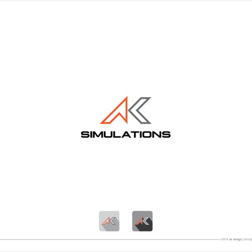 Create a futuristic and catchy logo for AK Simulations Design by AK Designs®