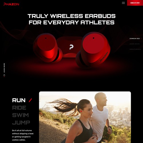 Wireless earbuds website remake Design by TomaWorks®