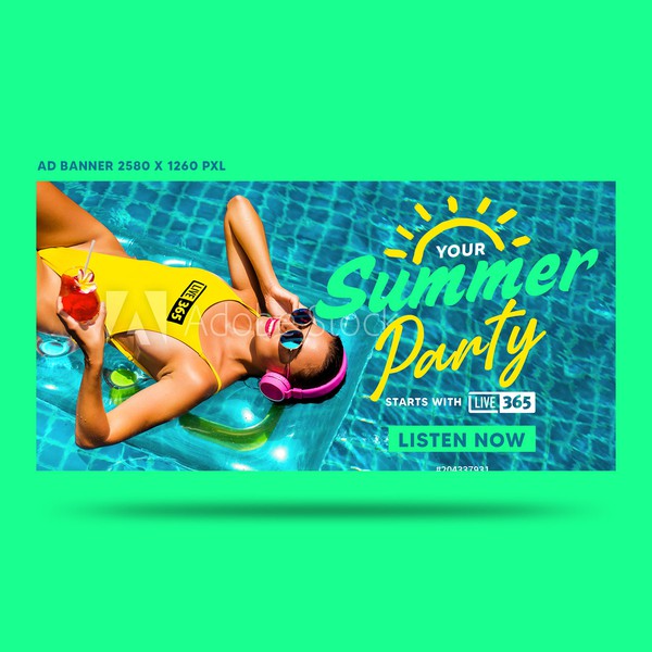 Design by El Serch titled "Ad Banner for Mayor Radio Broadcaster"