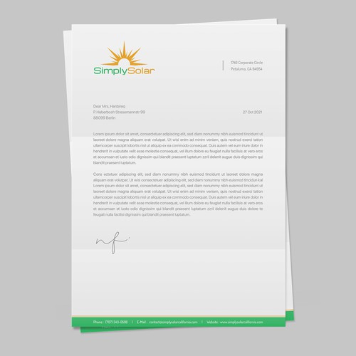 "Renewable Energy Company Letterhead"-ontwerp door Budiarto ™