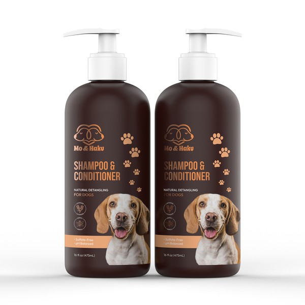 We need a nice dog shampoo product labeling for the indonesian
