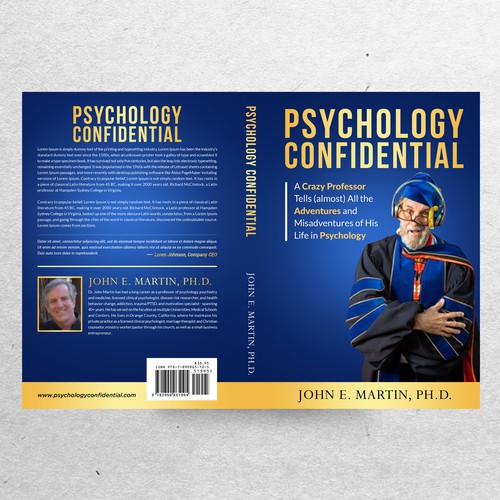 Cover for book on funny stories about a psychology professor's experiences with students and clients Design by Platinumedia