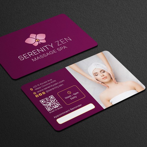 Elevating an Upscale Massage Spa’s Image with a Business Card Design by Galaxiya