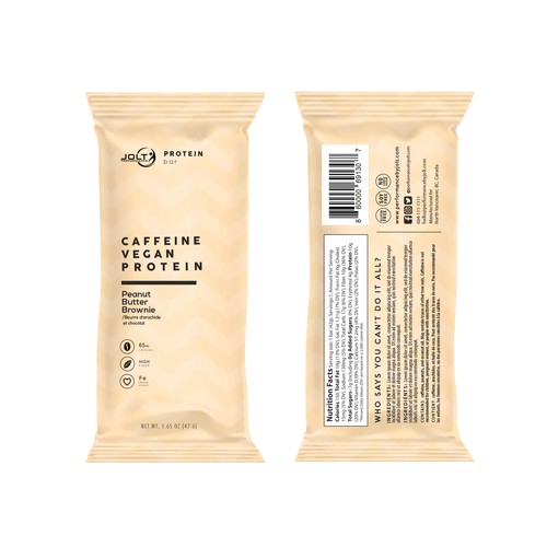 Design a modern, catchy package for a healthy premium energy bar Design by bow wow wow