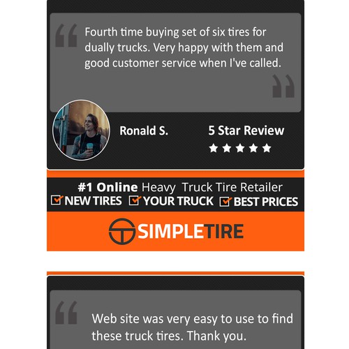 Trucking Tire Testimonial Campaign Banner Ad Contest 99designs