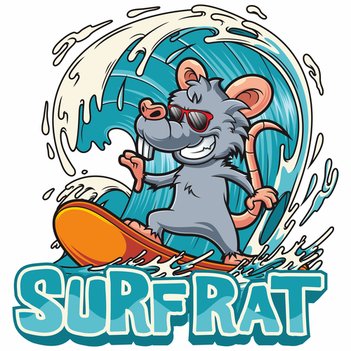 Surf Rat (Please design my husband's childhood comic book character) Design by Mousers