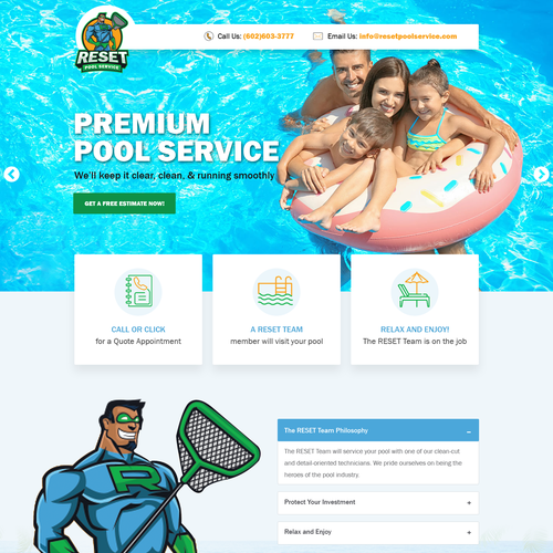 Pool Service Website for Heroes of Pool Industry-ontwerp door Pinku