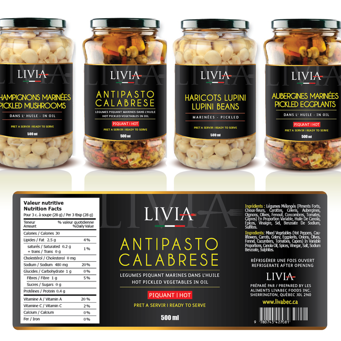 "LIVIA" SPECIALTY ITALIAN CONDIMENTS Product label contest