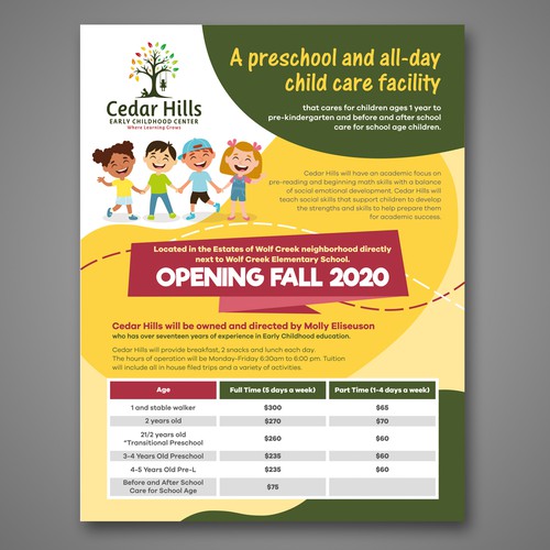 Preschool Flyer Design por Dzhafir