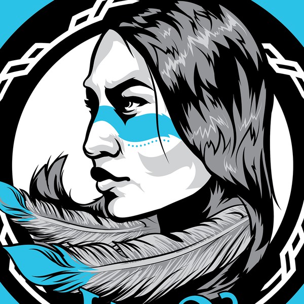 Native American Warrior Woman Emblem