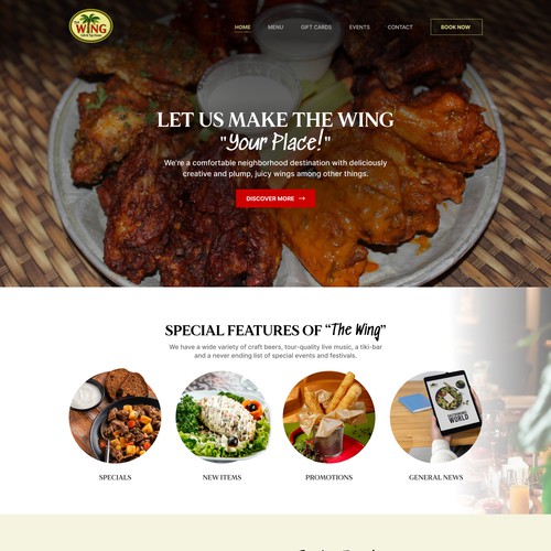 Design A Fresh New Website for The Wing Cafe & Tap House! Design by AMPLE (Jasmin_A)