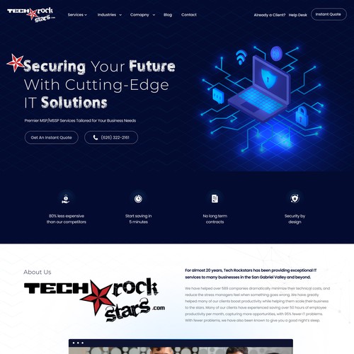 Cutting-Edge Website Design for Premier MSP/MSSP - Tech Rockstars, Inc Design by ⚡️unbox.style⚡️
