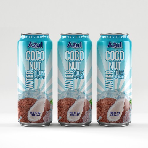 HELP CREATE A COCONUT WATER LABEL PART OF COCONUT WATER LINEUP 100% COCONUT WATER Diseño de creationMB