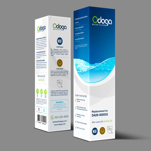 Looking for modern & luxurious redesign of water filter packaging Design by UniqueHub