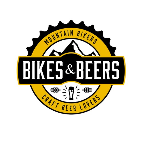 Create a really cool logo for mountain bikers and craft beer