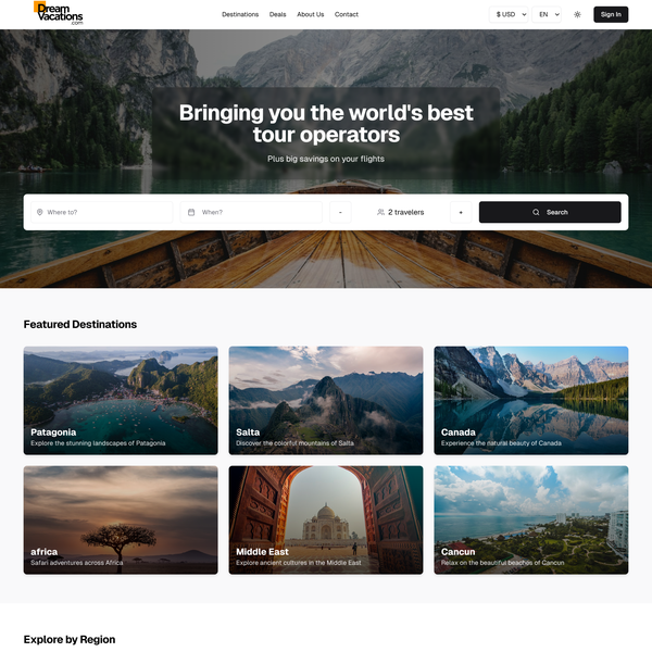 Dream Getaways: Global Tour Operator Platform