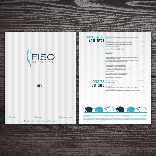 Urban , Modern,   Fine dining seafood menu Design by Tety design