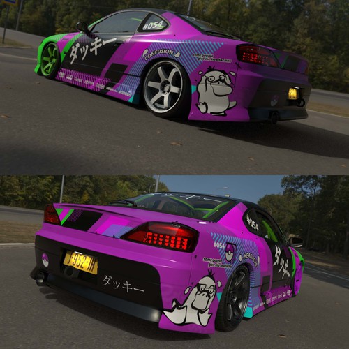 Livery for a competition drift car (Silvia S15) Design by Andrei Sandu