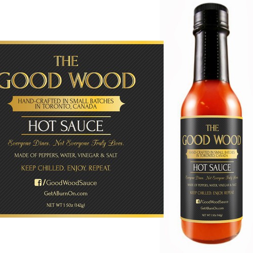 Bottle label for gourmet hot sauce -- a whole new approach to hot sauce marketing Design by asarmiento