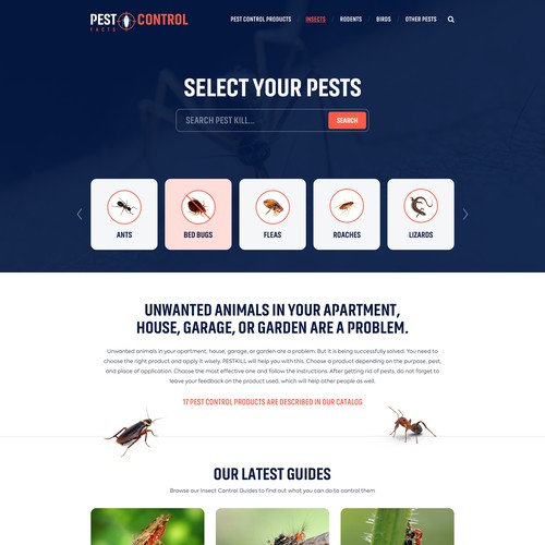 Exciting and fun web design for pest control website Design by TorToi