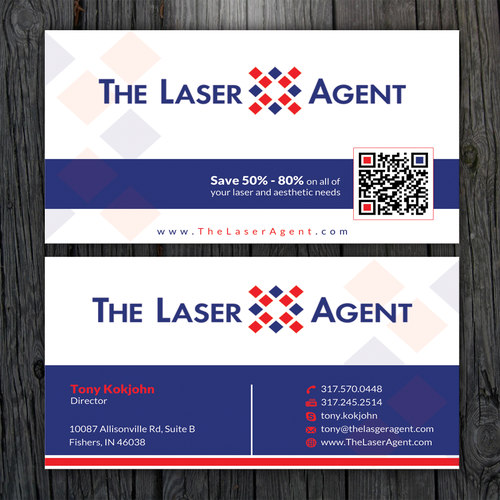 Create a modern, memorable business card for The Laser Agent! Design by ™SF_Design™