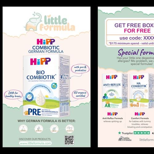 Baby Formula Flyer for a package insert campaign in the USA Design by Gergana ®