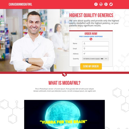 Create a professional landing page that sells a pharmaceutical drug to
health practitioners Design by jaysonc