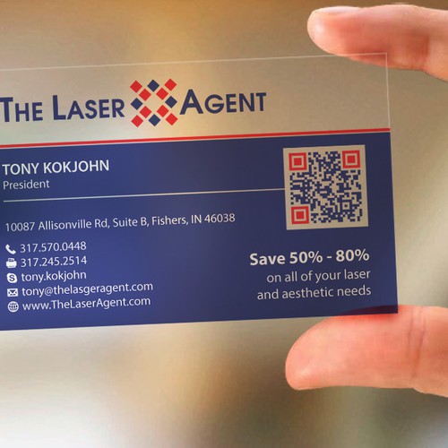 Create a modern, memorable business card for The Laser Agent! Design by Tcmenk