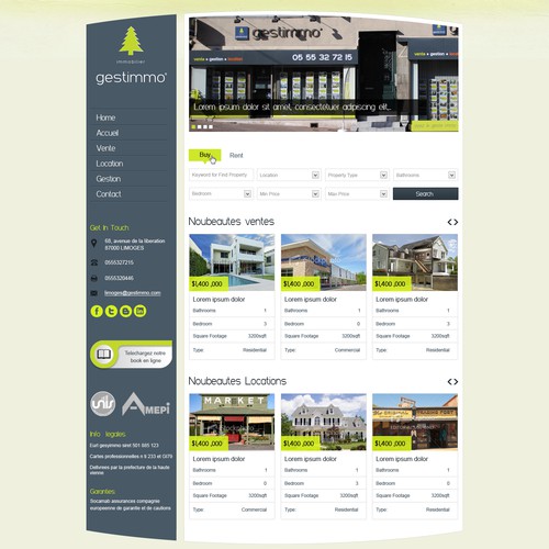 Proposta di design per un contest della categoria Design di sito web realizzata da N-Company